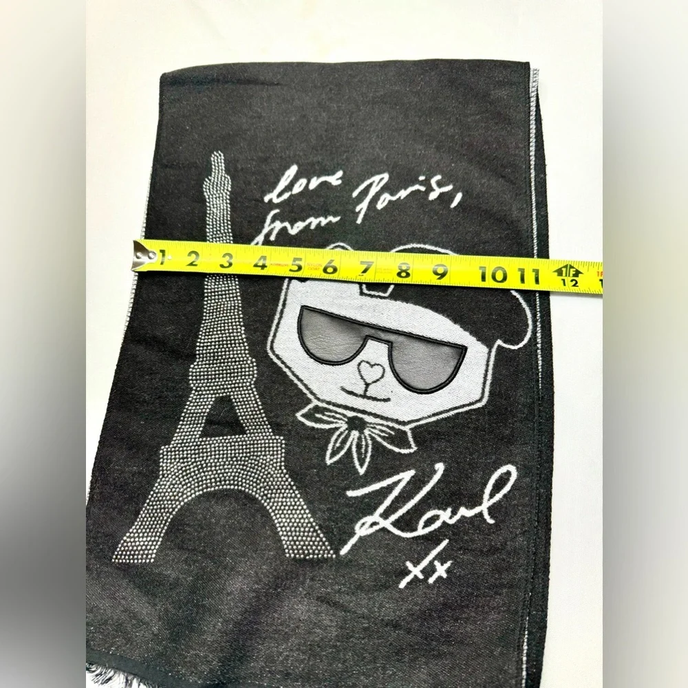 SCARF CHOUPETTE AND KRYSTAL EIFFEL MUFFLER SCARF Unisex black/grey embellished